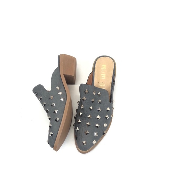 Mi.iM Stuart Vici Gray Studded Loafers - Picture 3 of 9